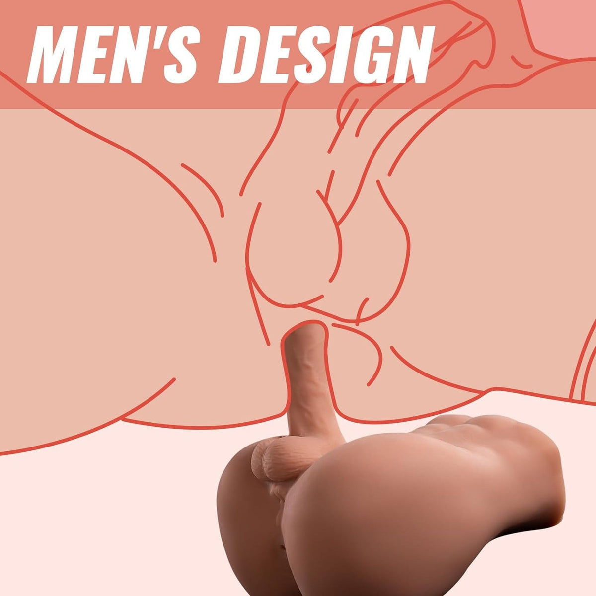 Flesh-toned male torso sex doll with thrusting dildo, photo 6