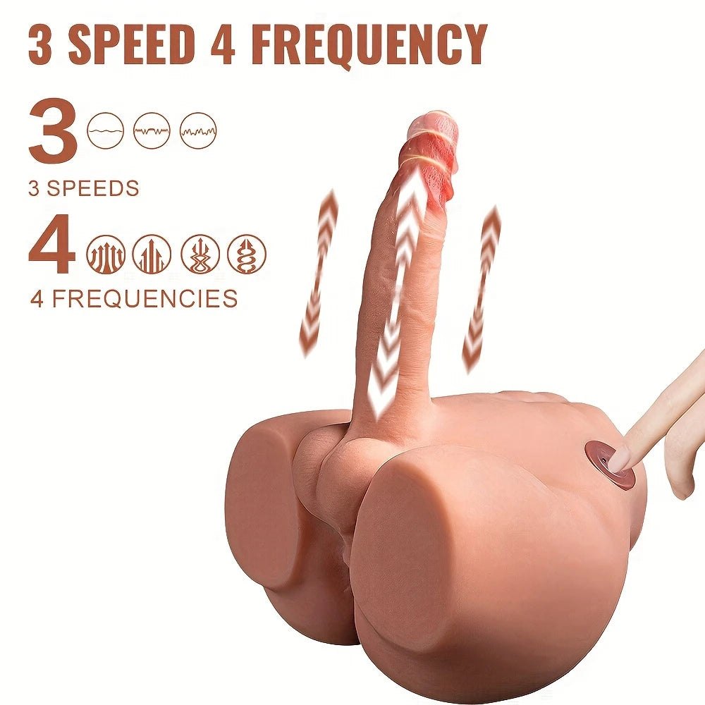 Flesh-toned male torso sex doll with thrusting dildo, photo 2