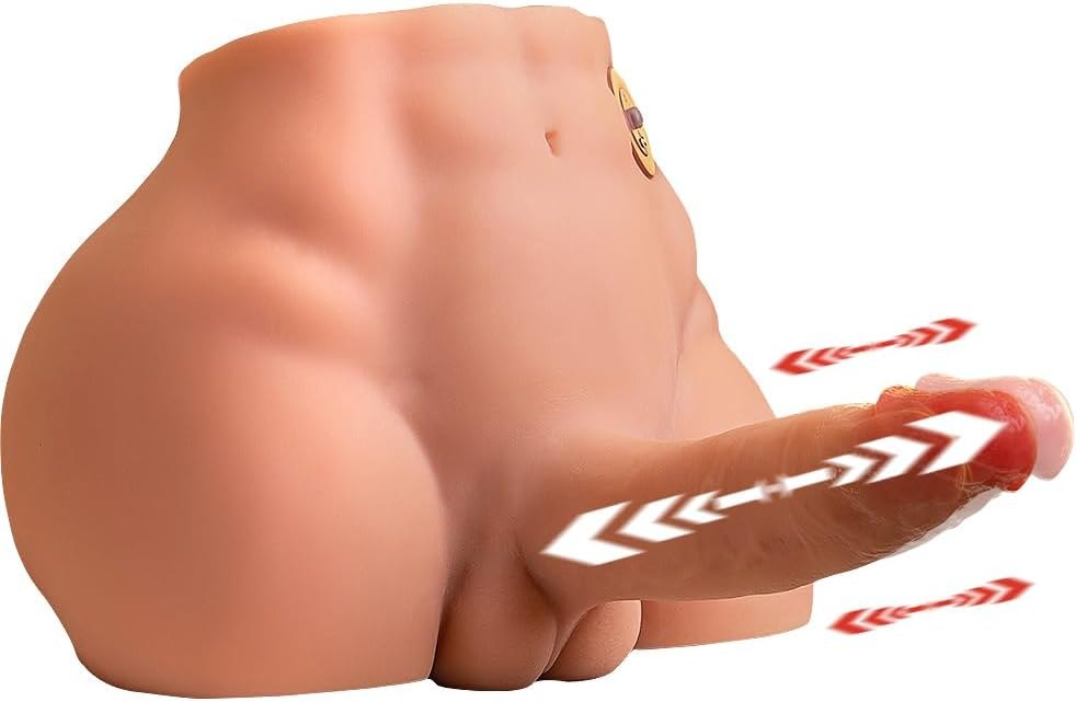 Flesh-toned male torso sex doll with thrusting dildo, photo 7