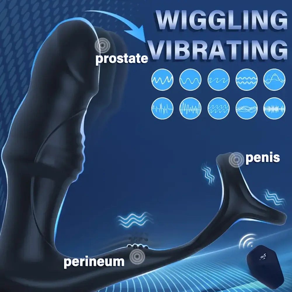 Black silicone thrusting prostate massager, photo 2