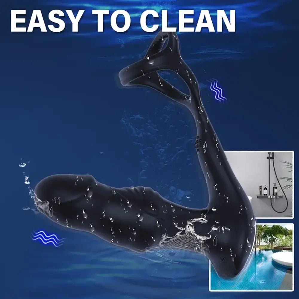 Black silicone thrusting prostate massager, photo 4