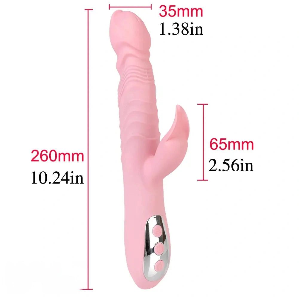 Pink silicone rabbit arm vibrating dildo, photo 4