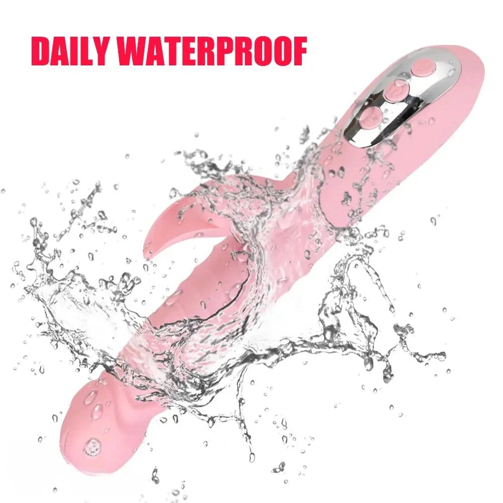 Pink silicone rabbit arm vibrating dildo, photo 7