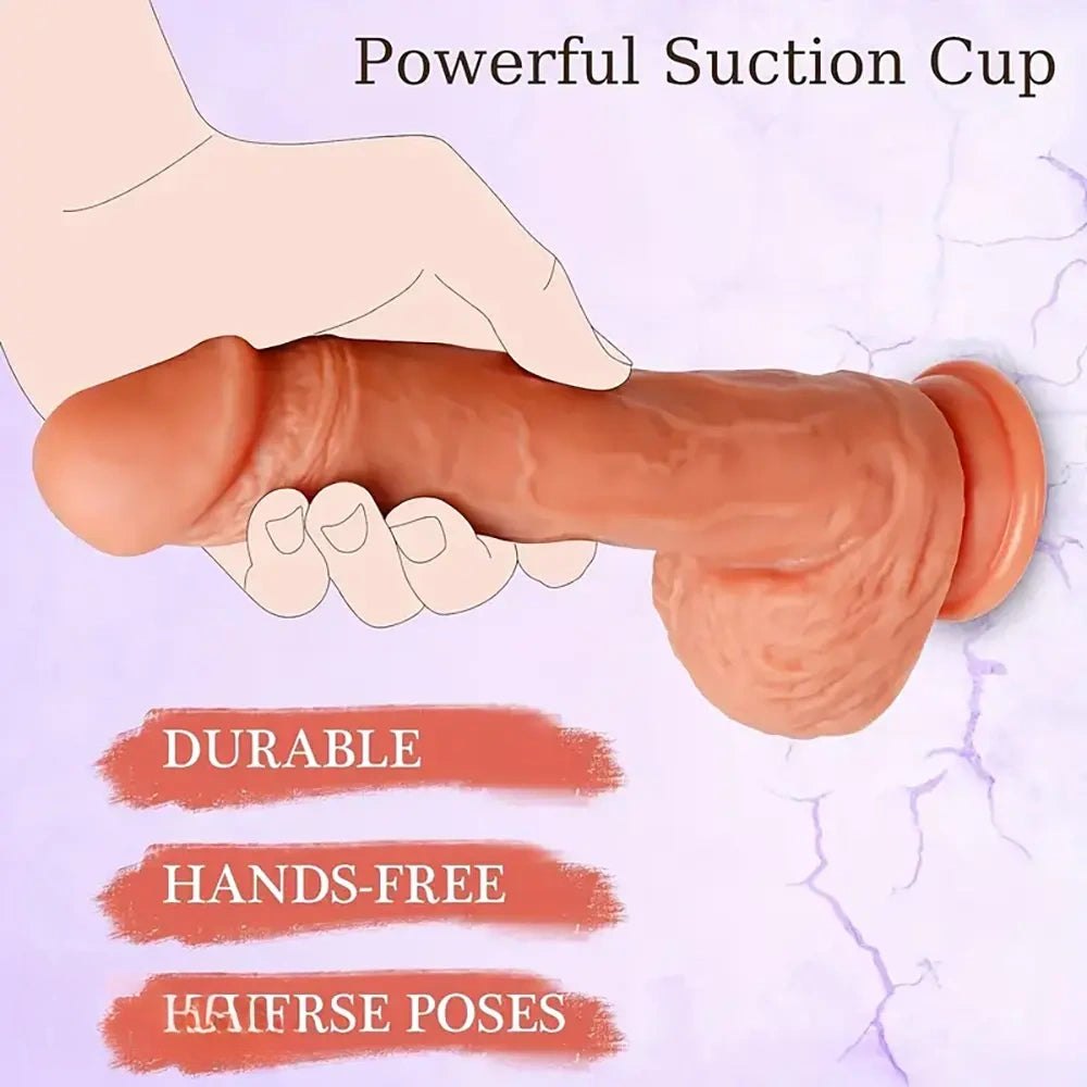 Flesh silicone thrusting vibrating dildo, photo 2