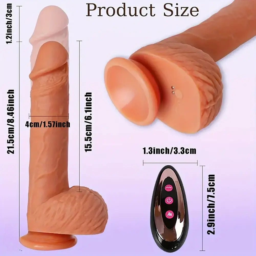 Flesh silicone thrusting vibrating dildo, photo 7