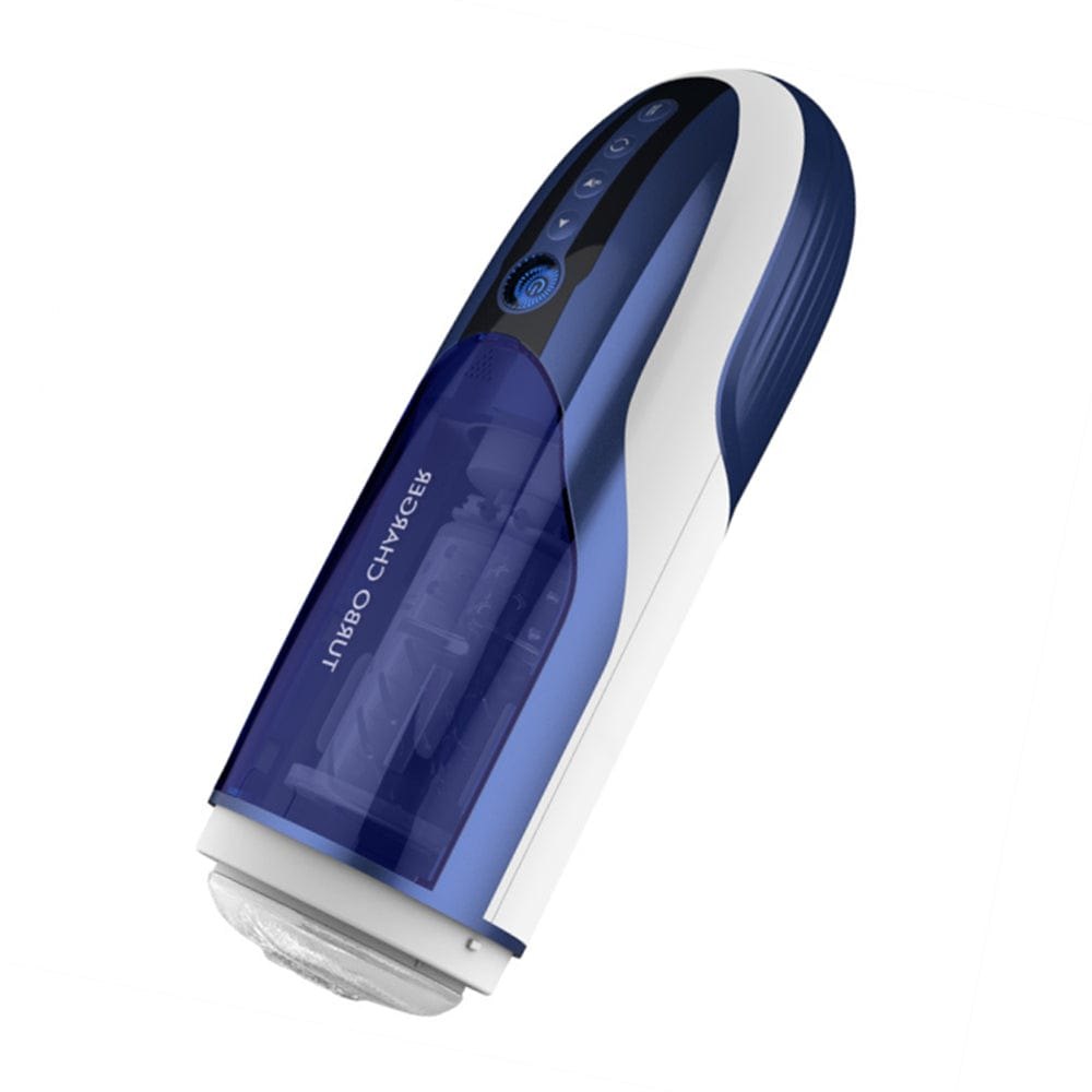 Navy blue thrusting rotation masturbator, photo 1