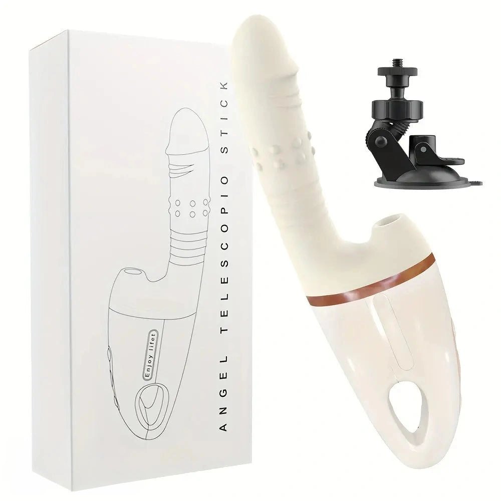 White sex machine with suction mount base