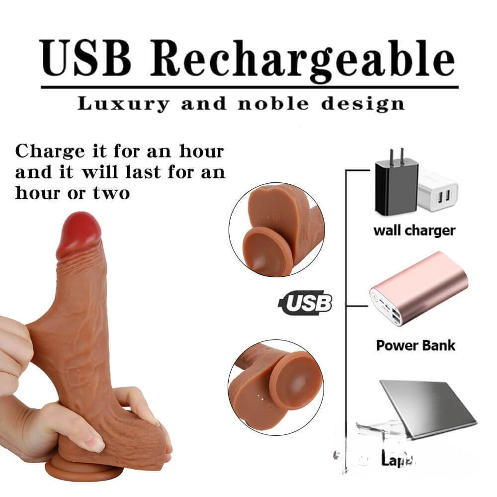 Brown thrusting sex machine with dildo attachment, photo 2