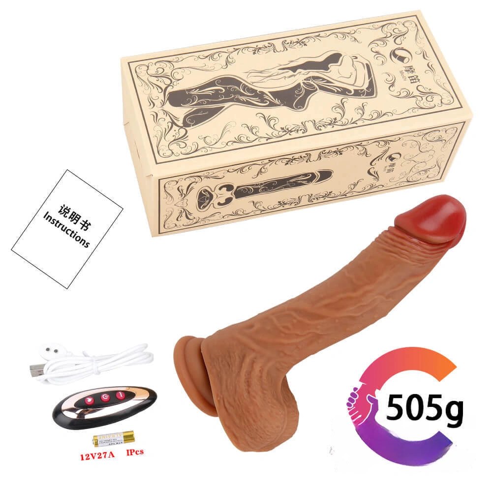 Brown thrusting sex machine with dildo attachment, photo 3