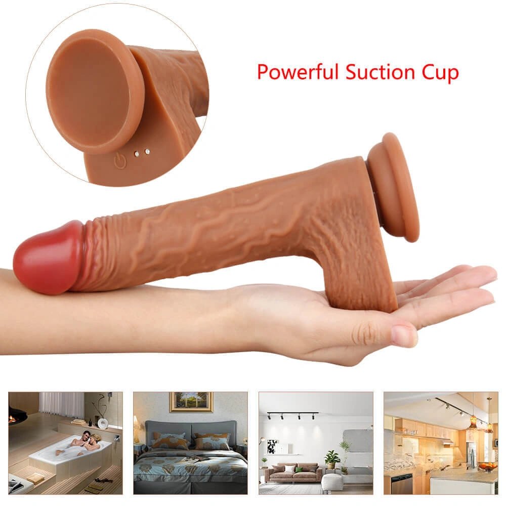 Brown thrusting sex machine with dildo attachment, photo 7
