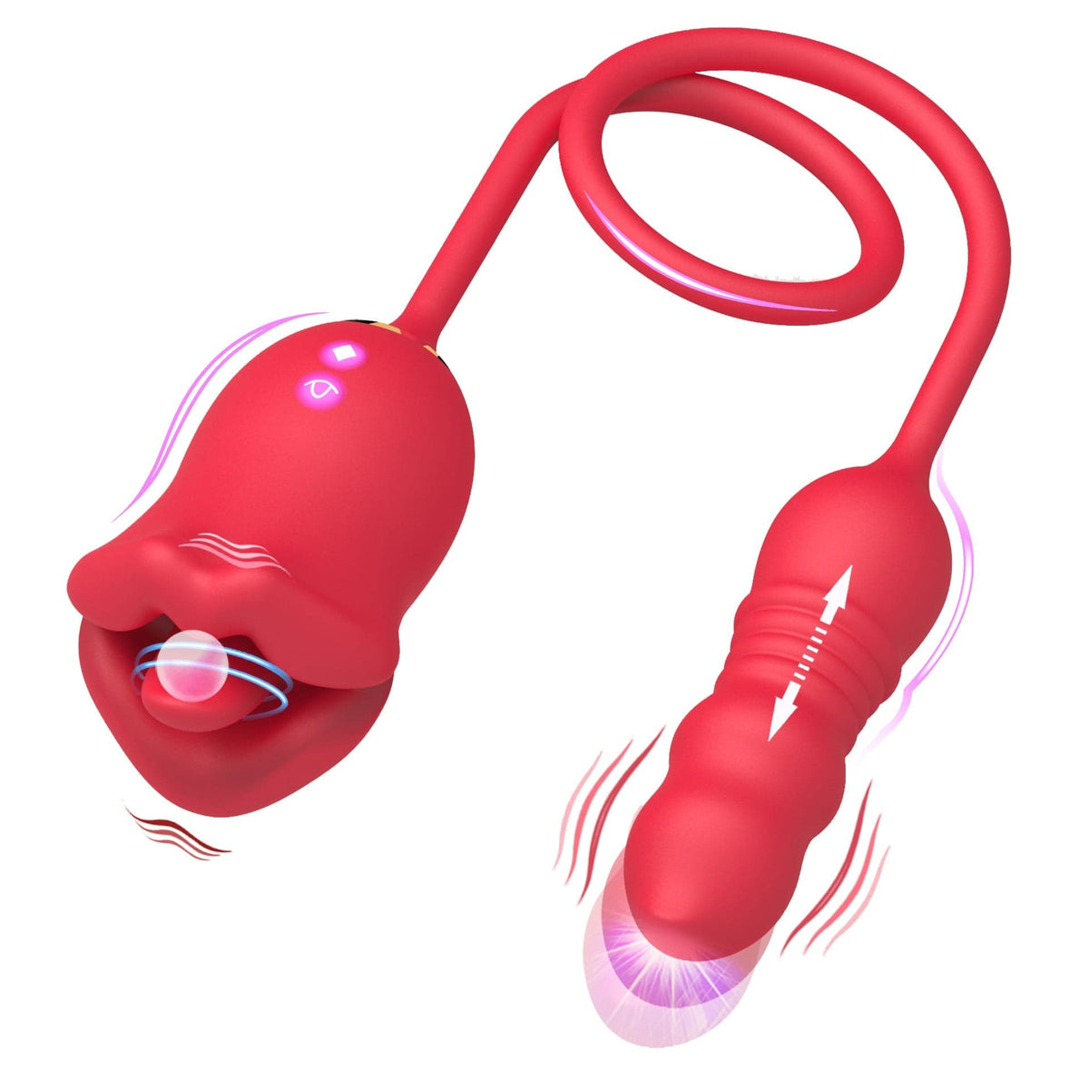 Red tongue licking and thrusting vibrator, photo 1