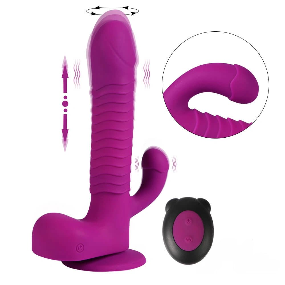 Purple thrusting vibrating dildo, photo 1