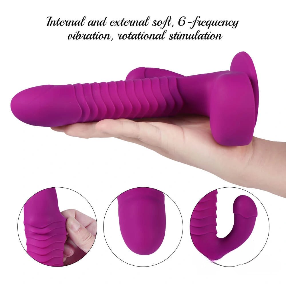Purple thrusting vibrating dildo, photo 11