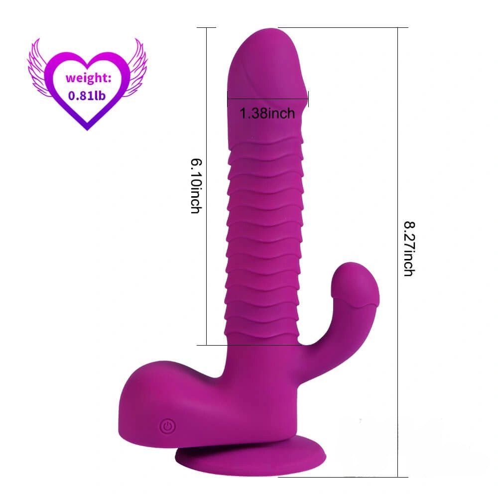 Purple thrusting vibrating dildo, photo 12