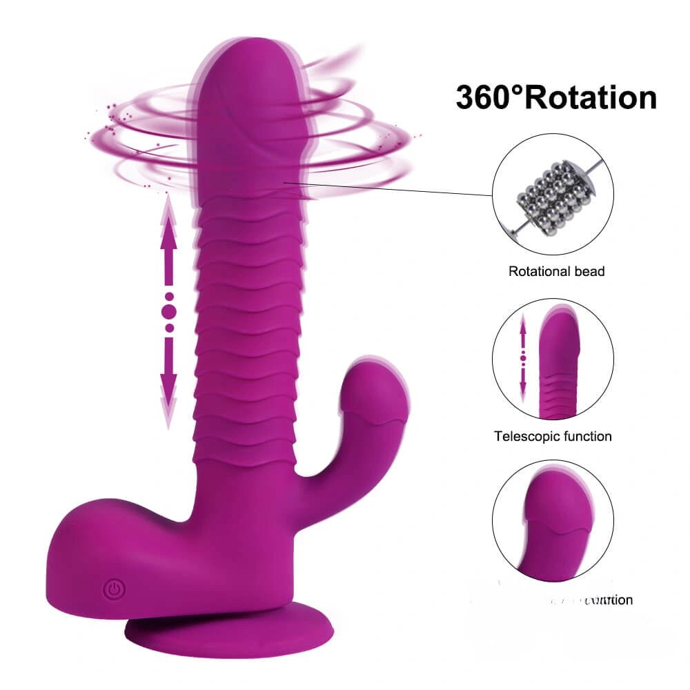 Purple thrusting vibrating dildo, photo 2