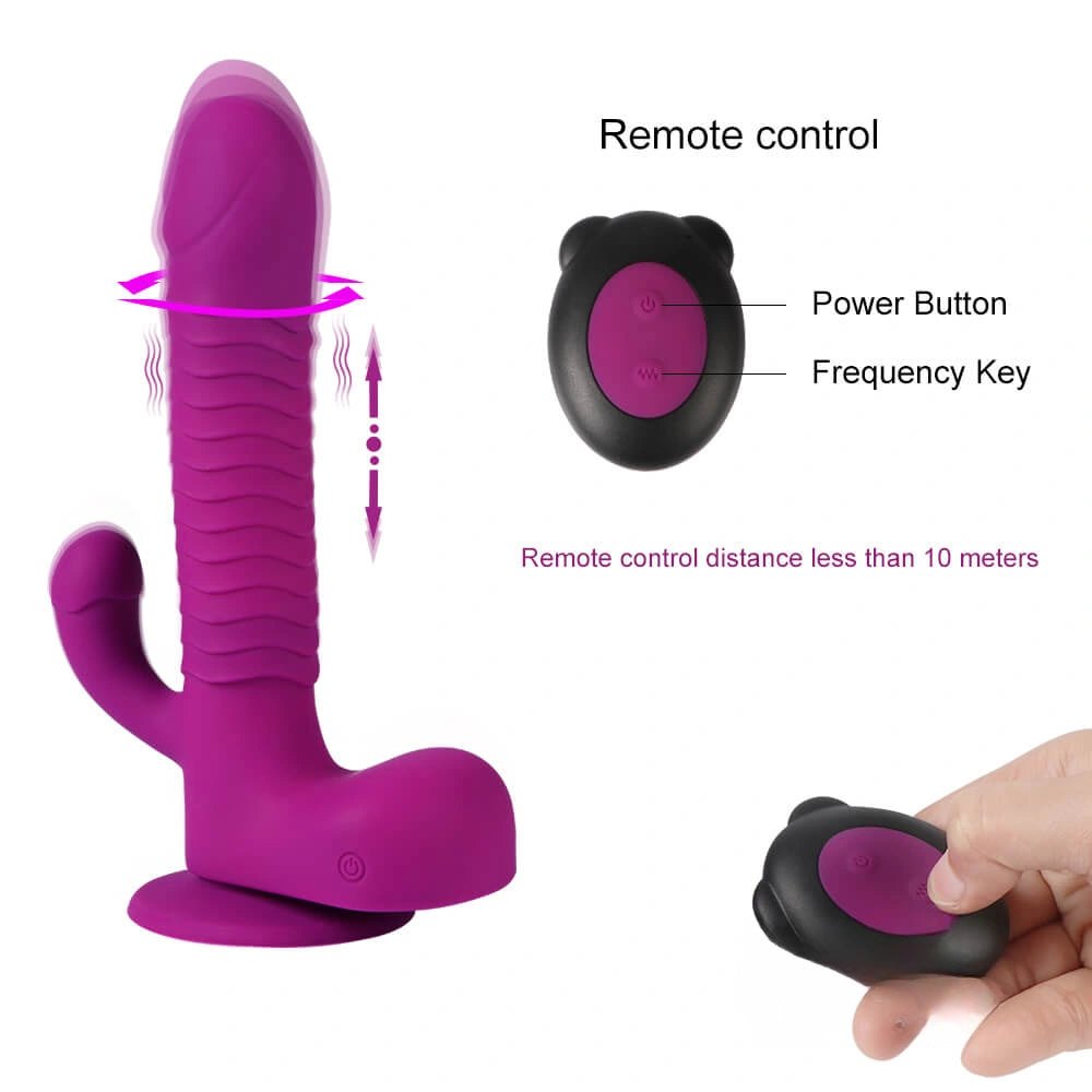 Purple thrusting vibrating dildo, photo 5