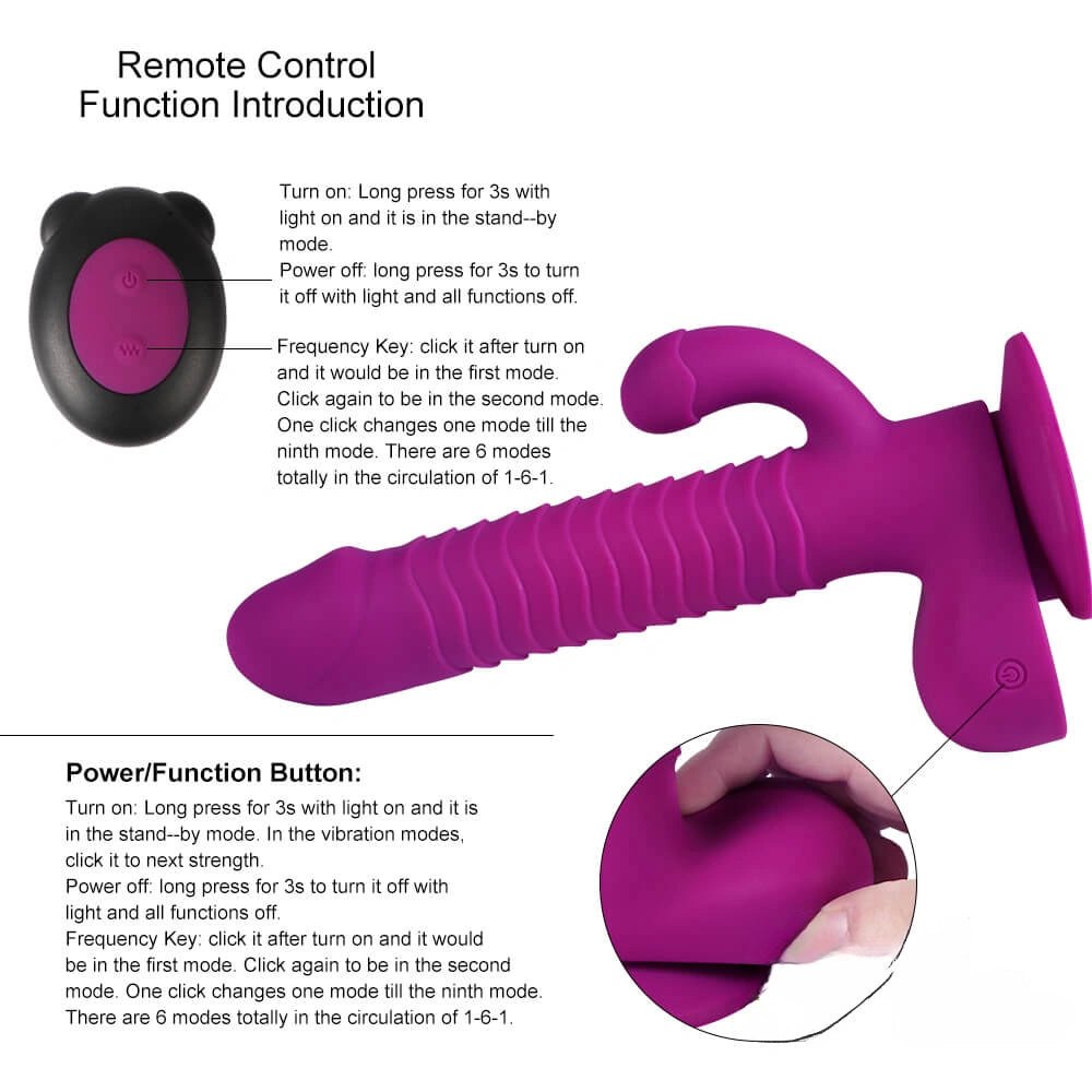 Purple thrusting vibrating dildo, photo 6