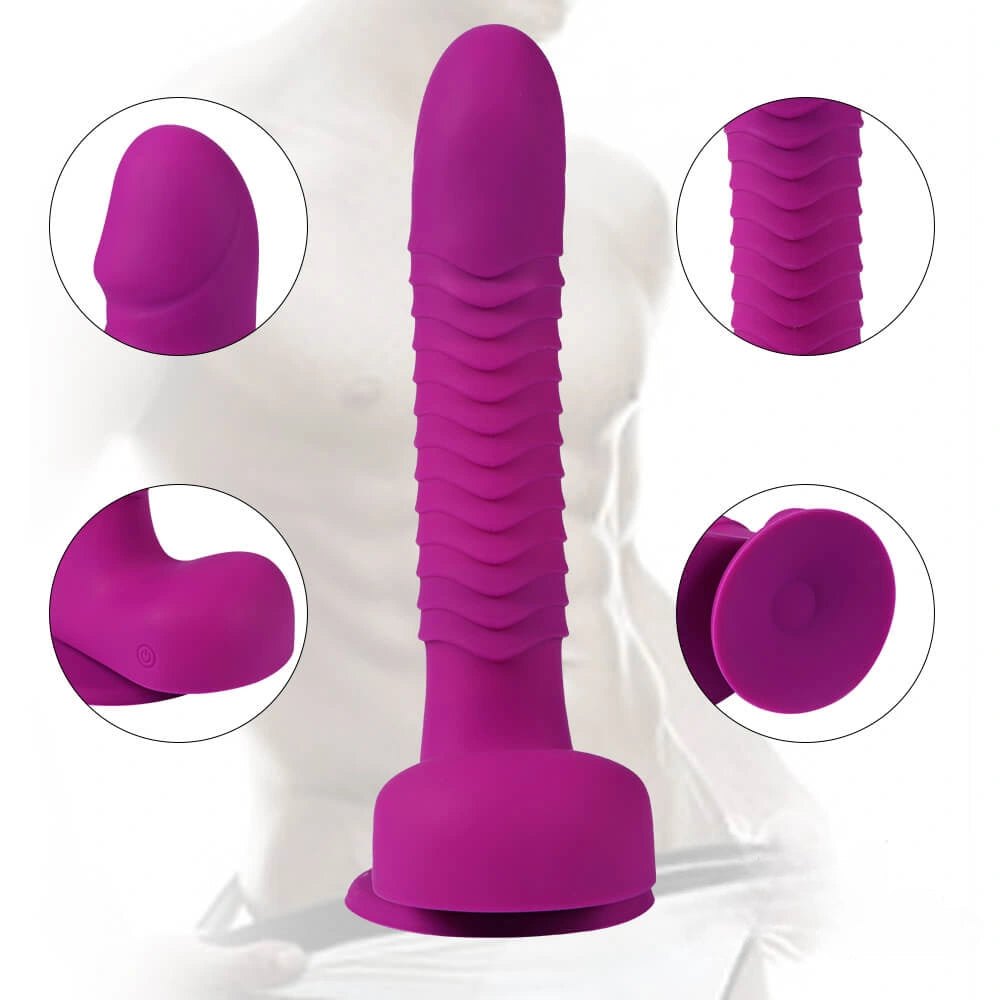 Purple thrusting vibrating dildo, photo 8