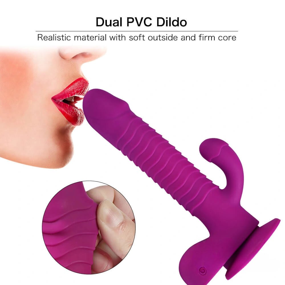 Purple thrusting vibrating dildo, photo 9