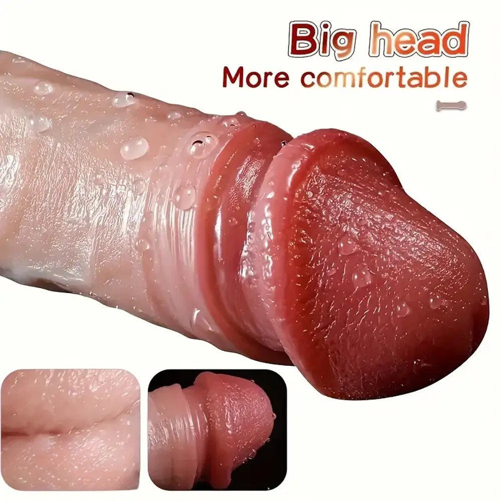Flesh tone thrusting vibrating dildo with suction cup base and remote, photo 7