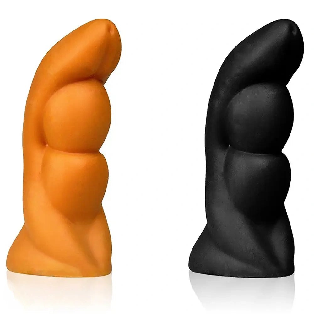 Black metallic thumb shape anal dilator plug