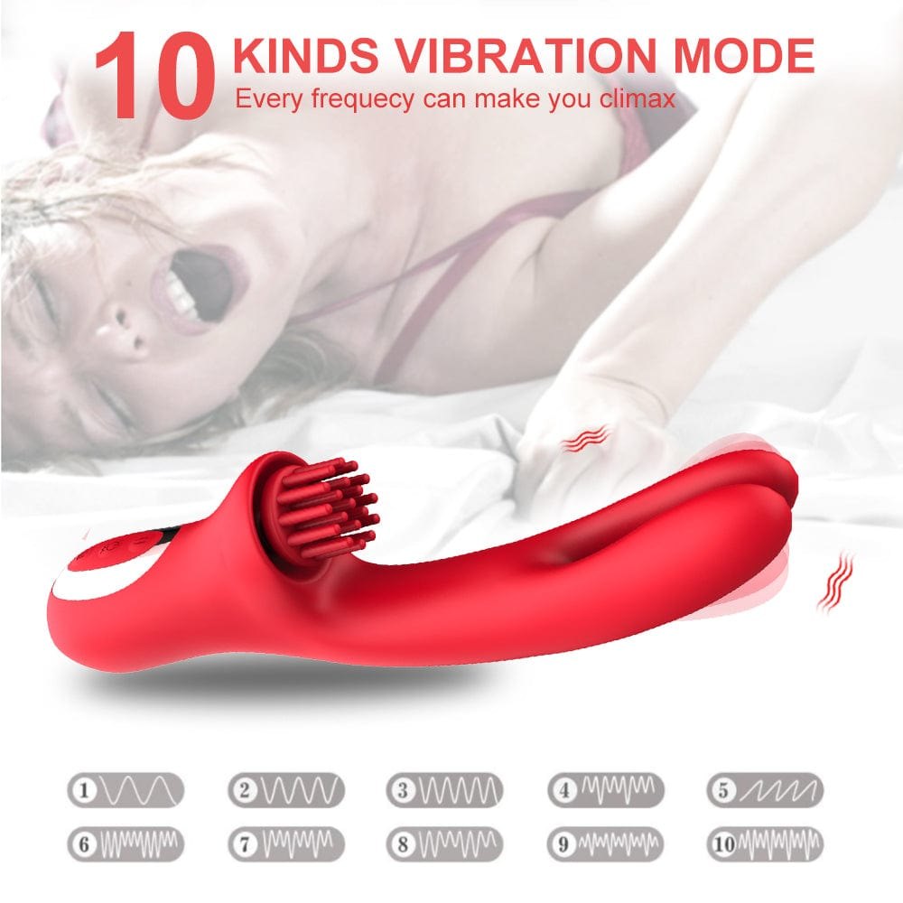 Red silicone rabbit g-spot vibrator, photo 2