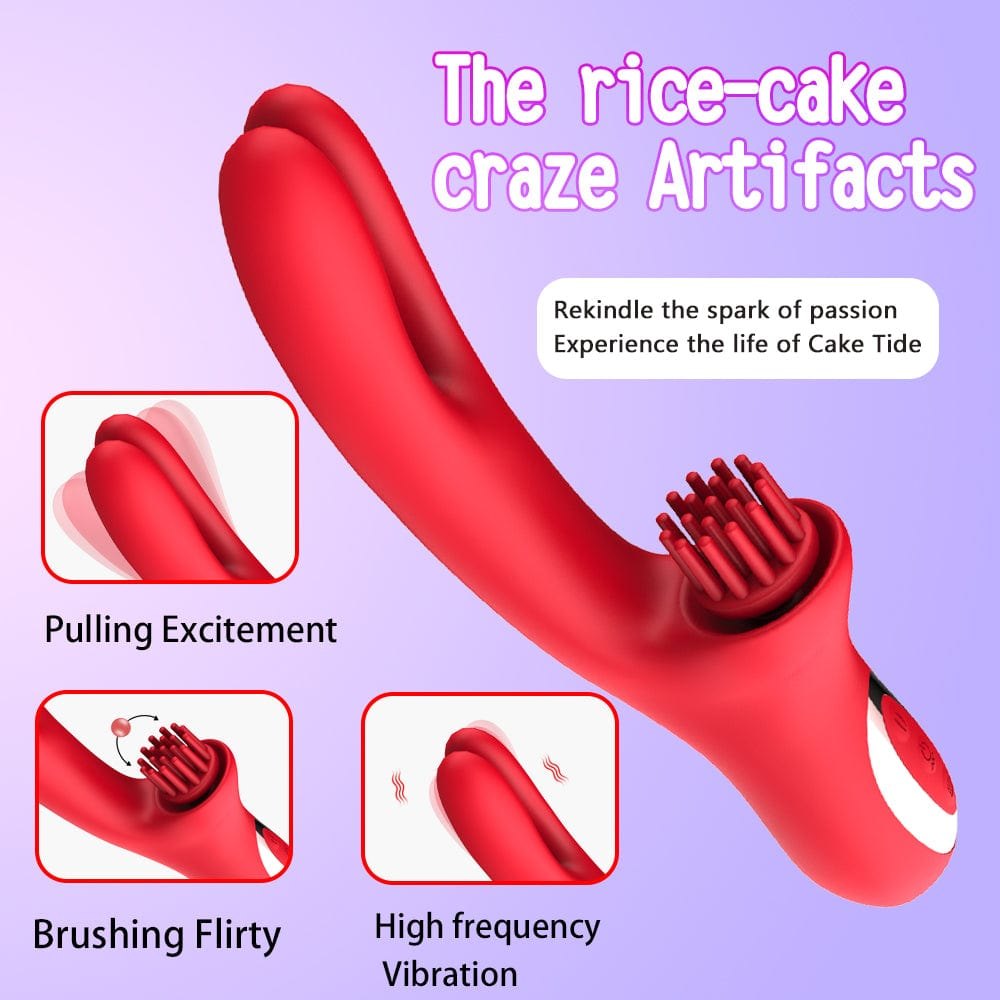 Red silicone rabbit g-spot vibrator, photo 3