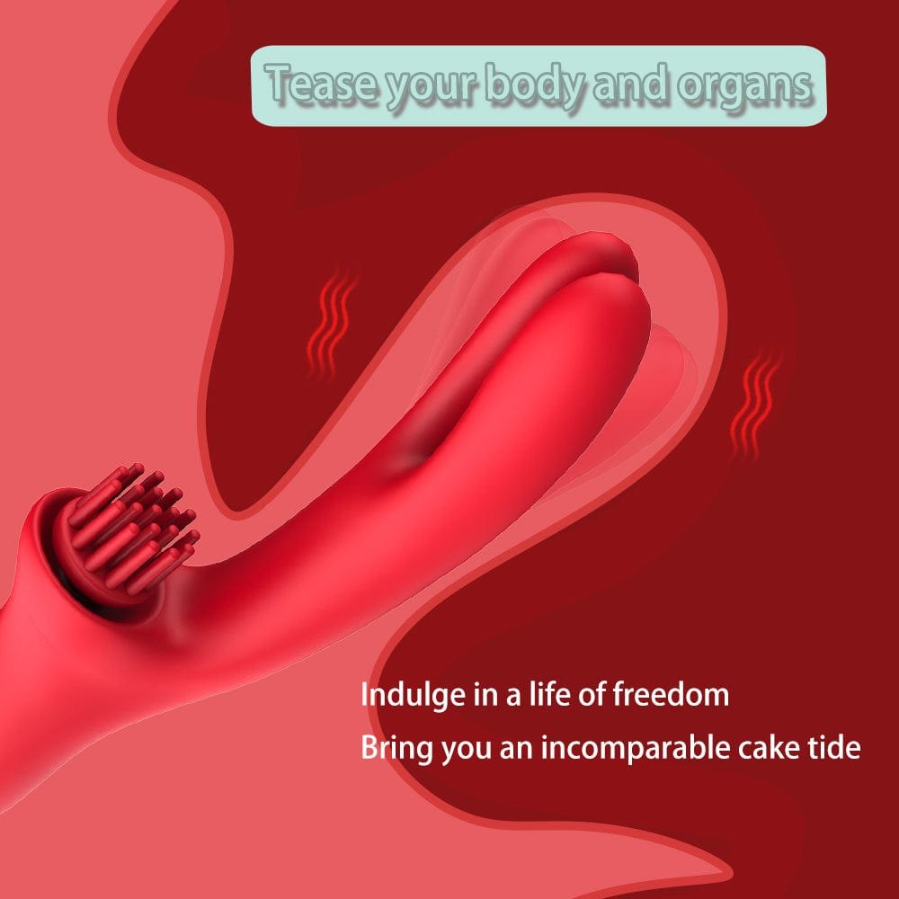 Red silicone rabbit g-spot vibrator, photo 5