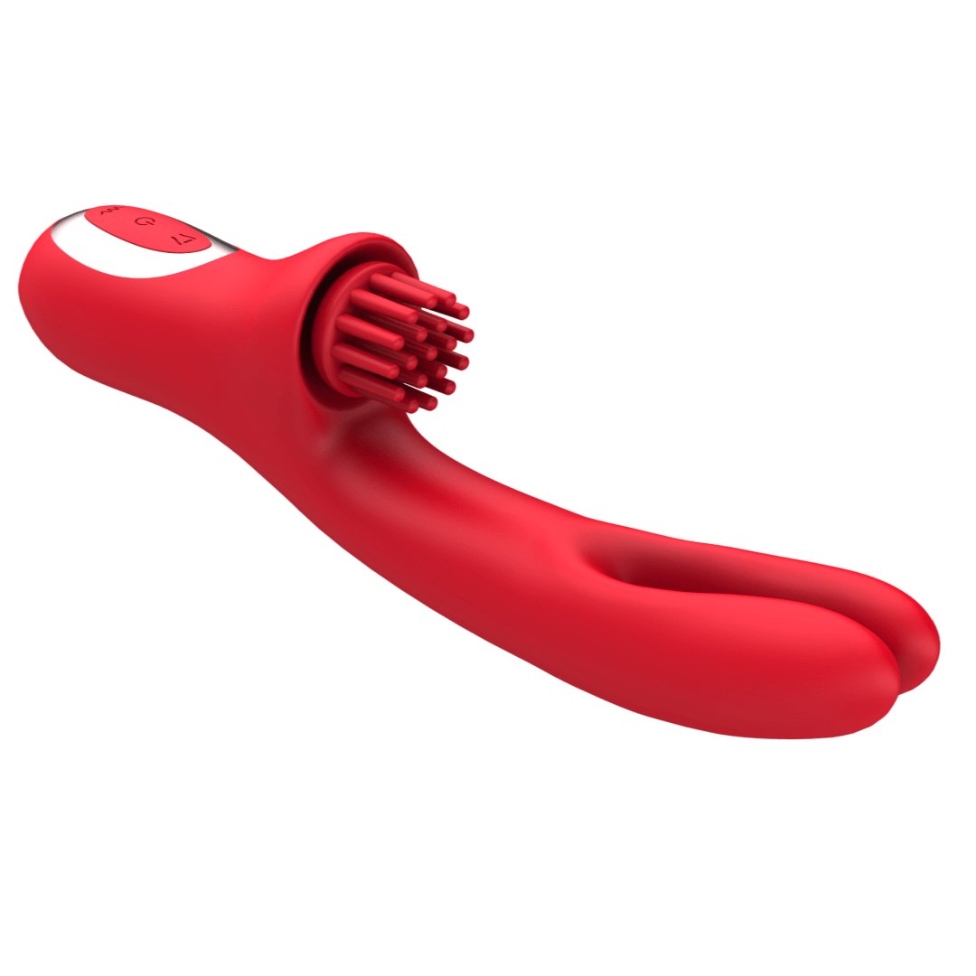 Red silicone rabbit g-spot vibrator, photo 6