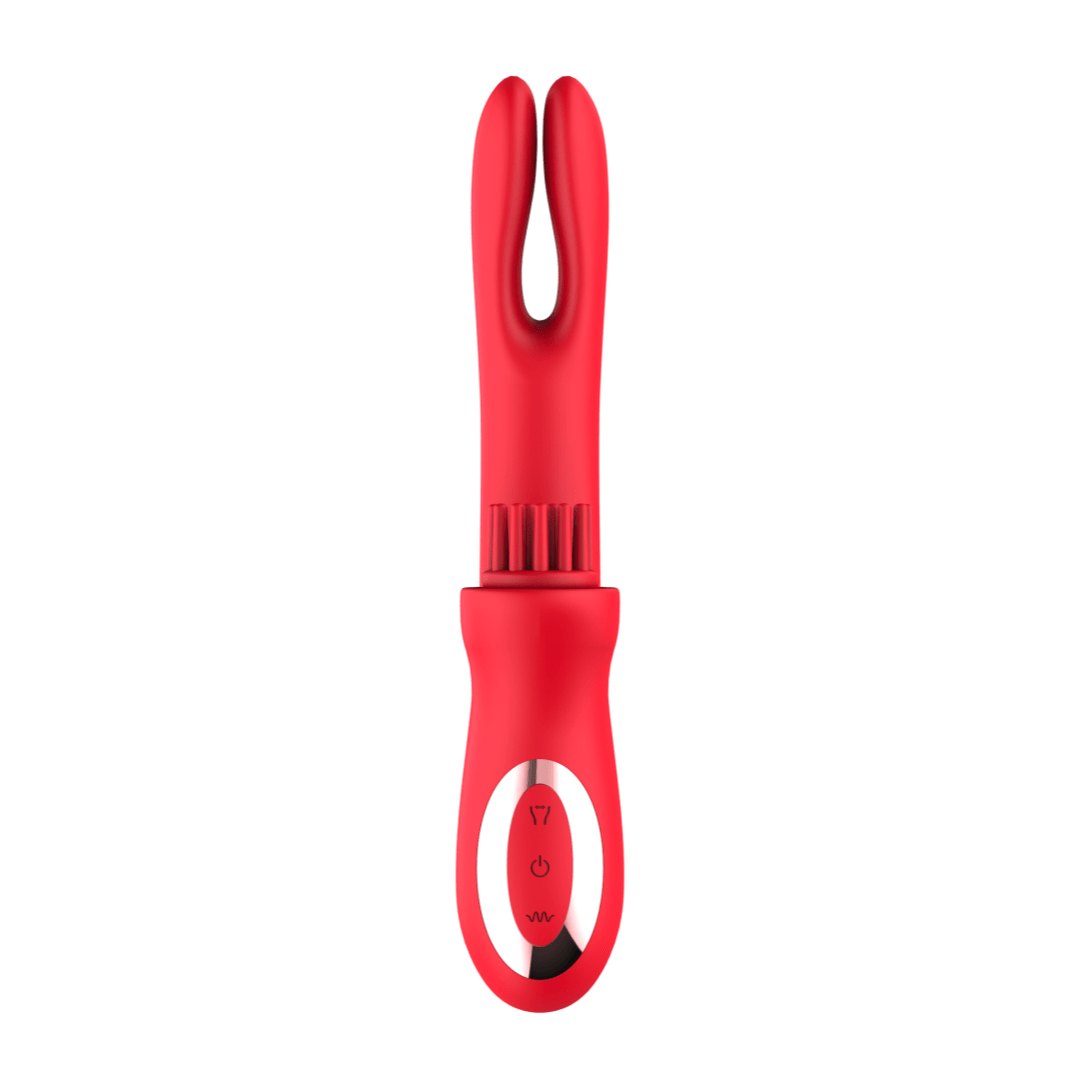 Red silicone rabbit g-spot vibrator, photo 7