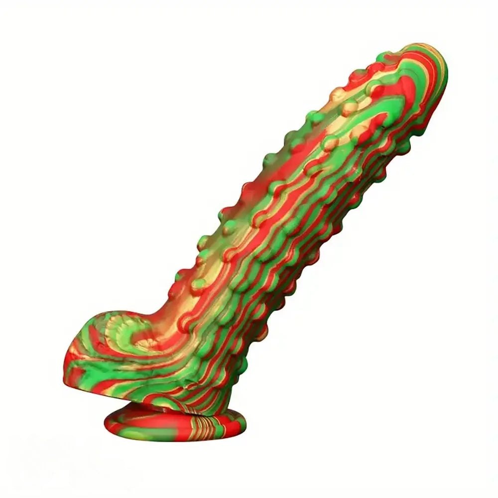#2 tie-dye textured silicone dildo
