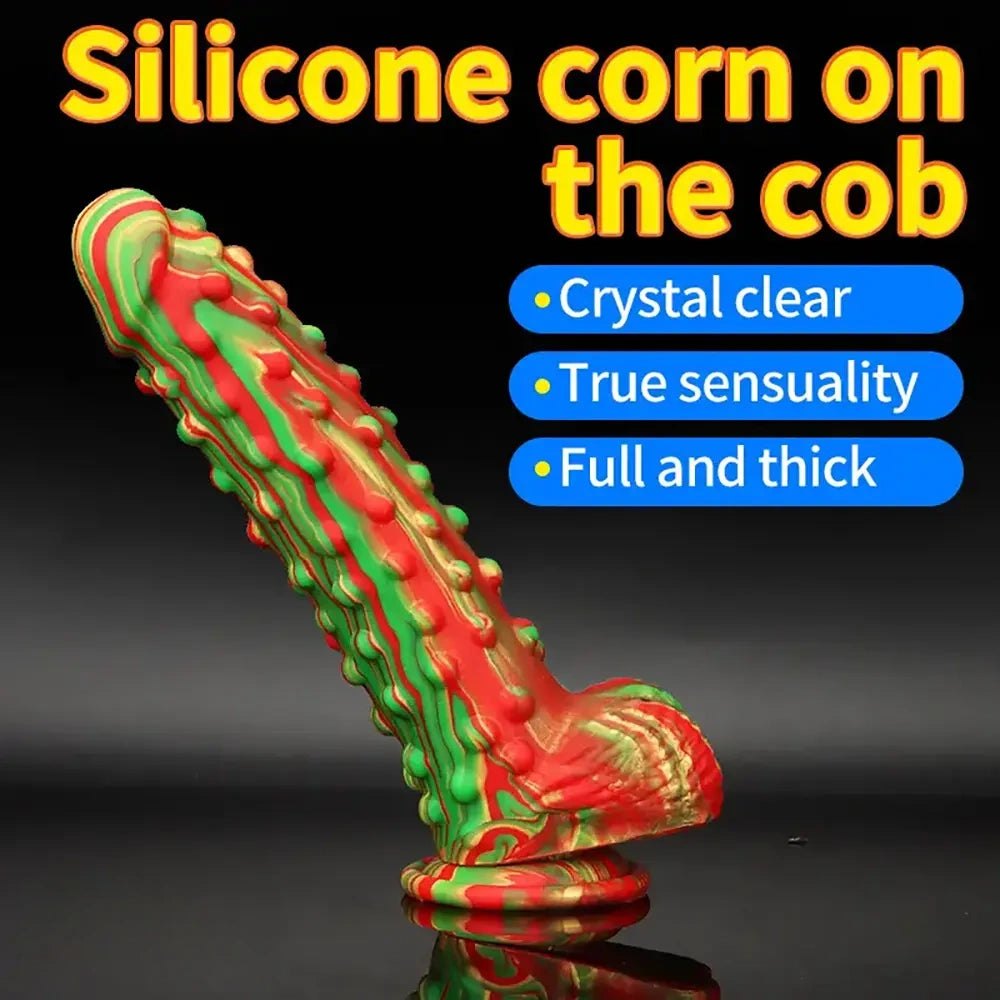 Tie-dye textured silicone dildo, photo 11