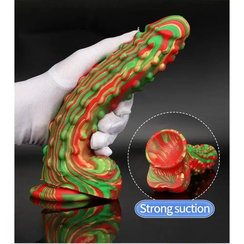 Tie-dye textured silicone dildo, photo 3