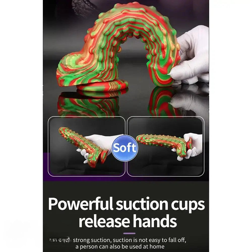 Tie-dye textured silicone dildo, photo 4