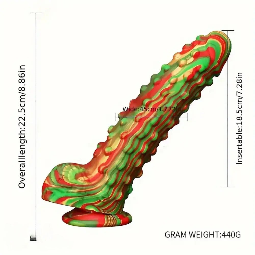 Tie-dye textured silicone dildo, photo 6