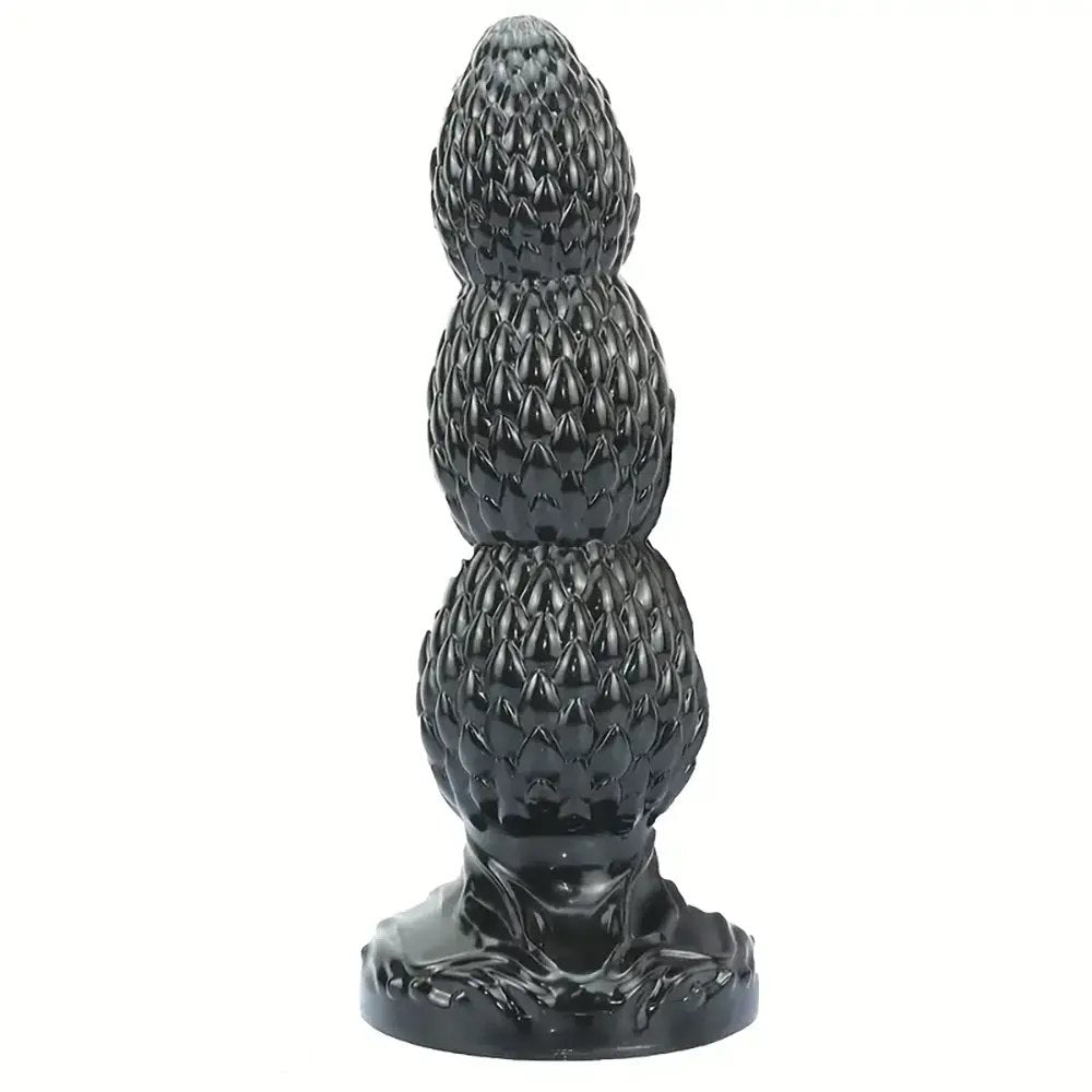 Black tiered ribbed anal plug, photo 1