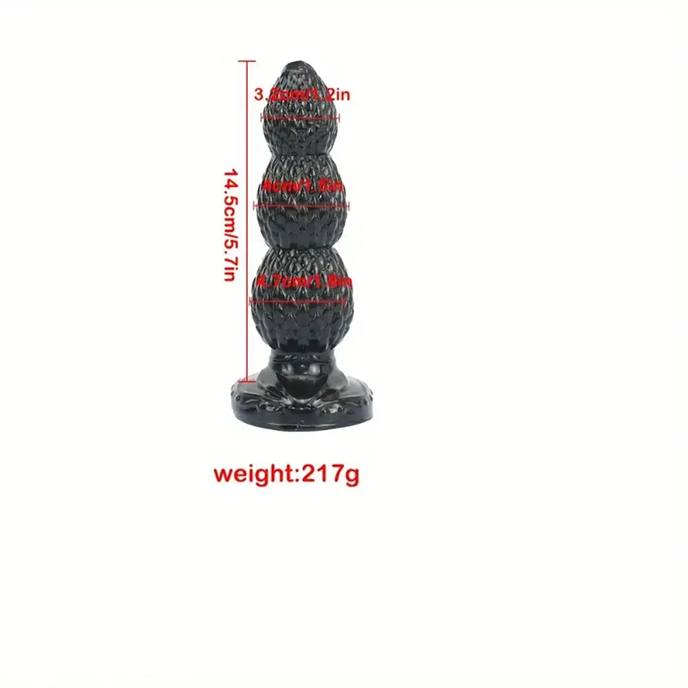 Black tiered ribbed anal plug, photo 4