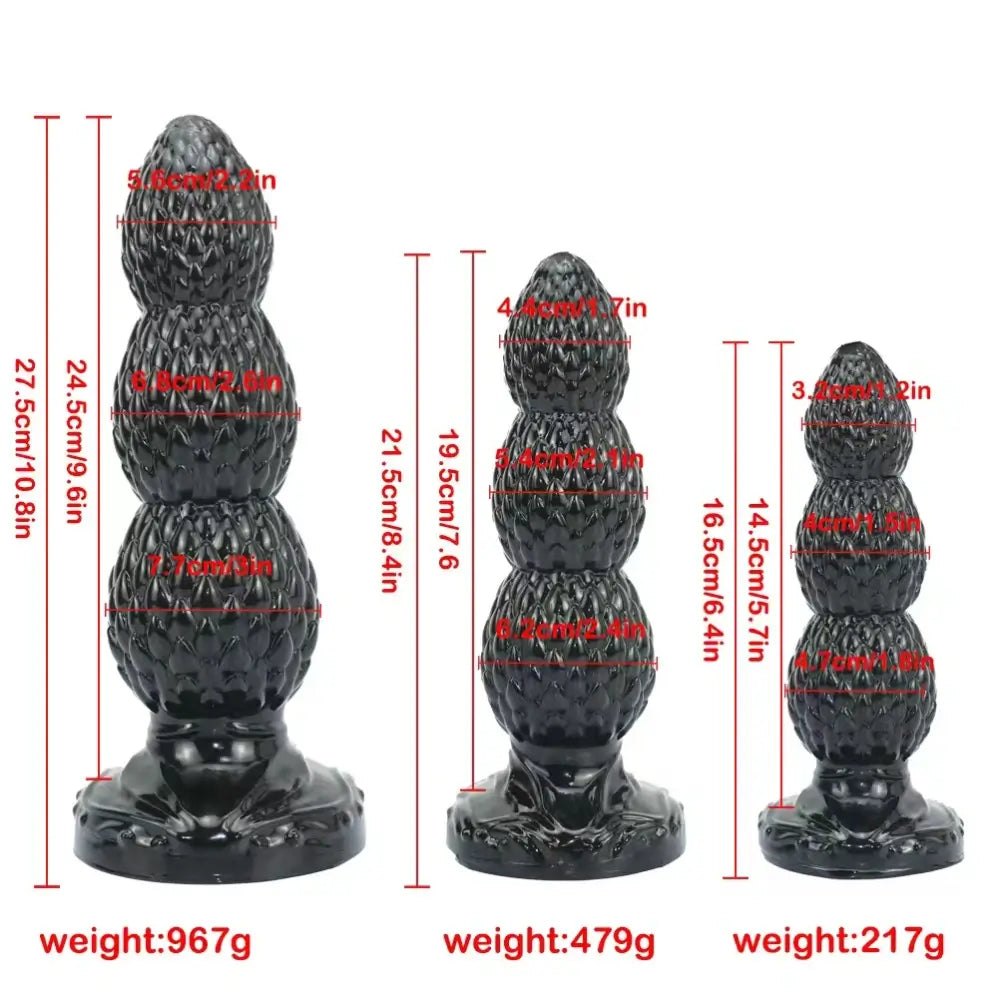 Black tiered ribbed anal plug, photo 7