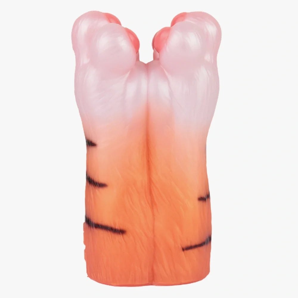 Amber orange tiger paw masturbator with pink pearlescent pads, photo 14