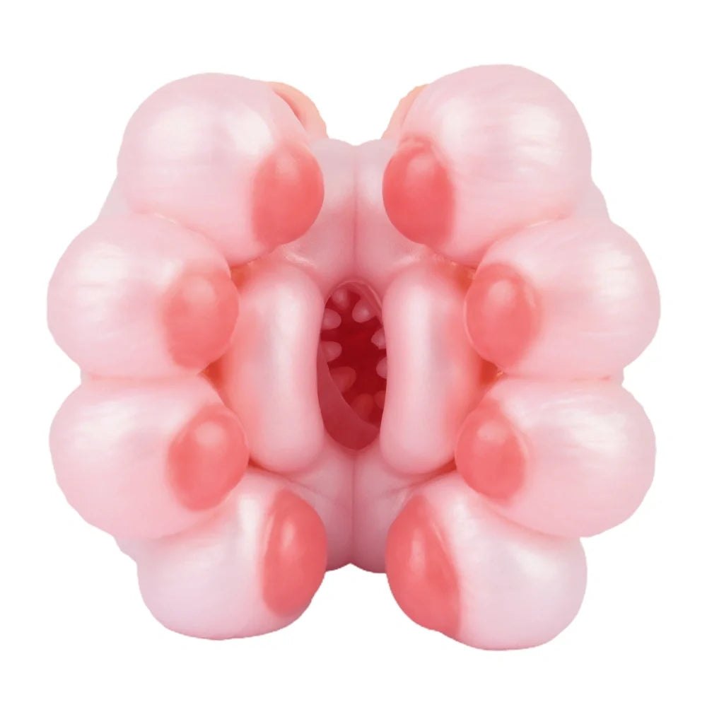 Amber orange tiger paw masturbator with pink pearlescent pads, photo 5