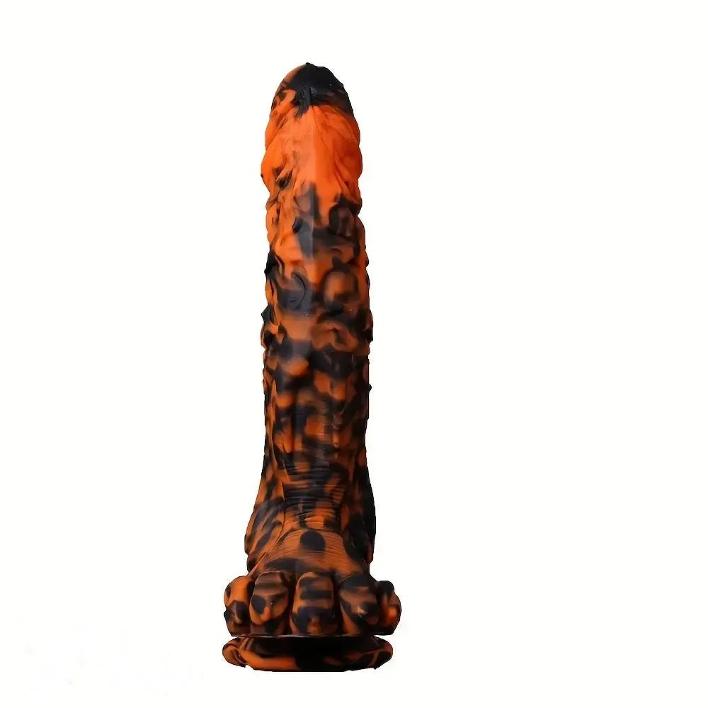 Orange and black tiger stripe fantasy dildo, photo 1