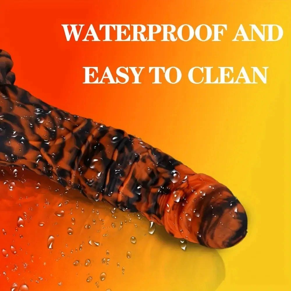 Orange and black tiger stripe fantasy dildo, photo 2