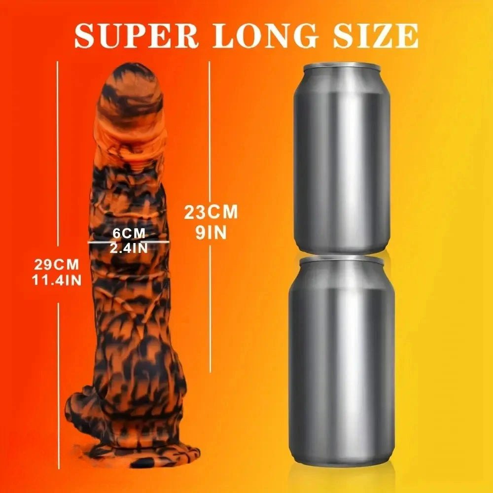 Orange and black tiger stripe fantasy dildo, photo 5