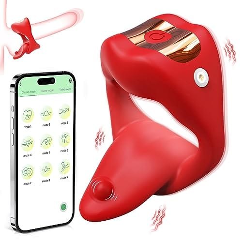 Red vibrating tongue cock ring, photo 2