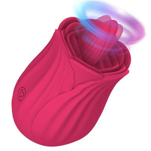 Red silicone rose tongue vibrator, photo 1