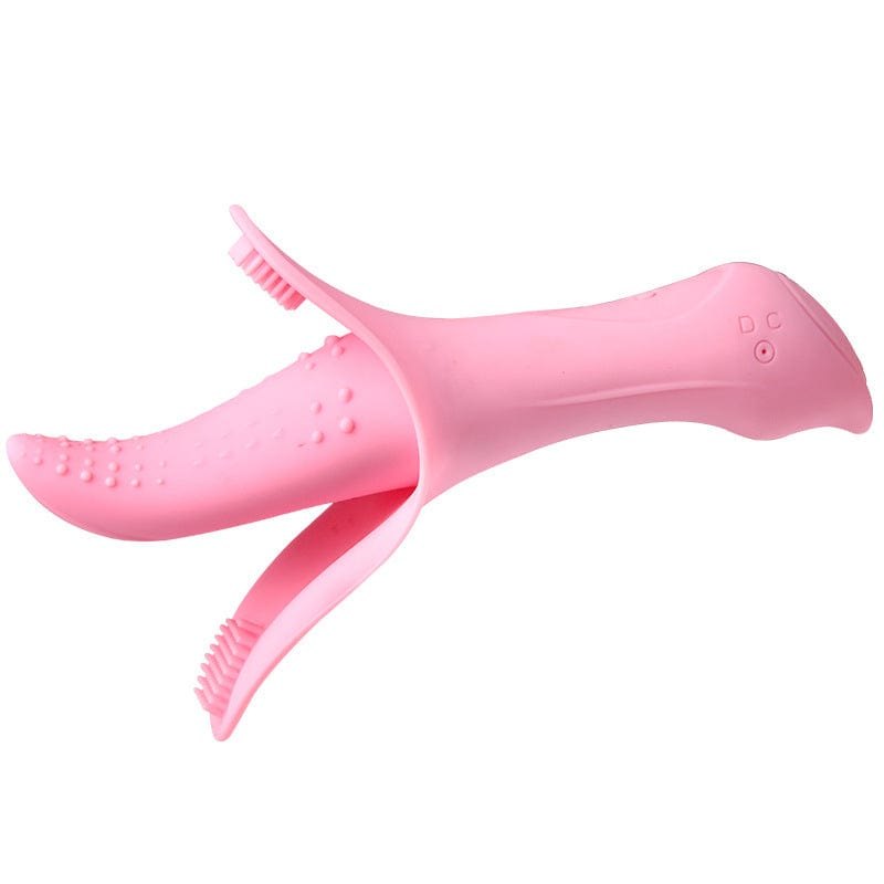 Pink tongue shaped silicone clit vibrator