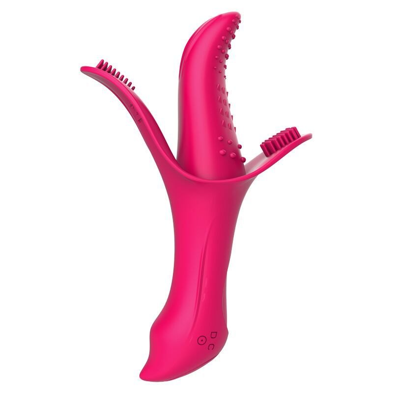 Rose Red tongue shaped silicone clit vibrator
