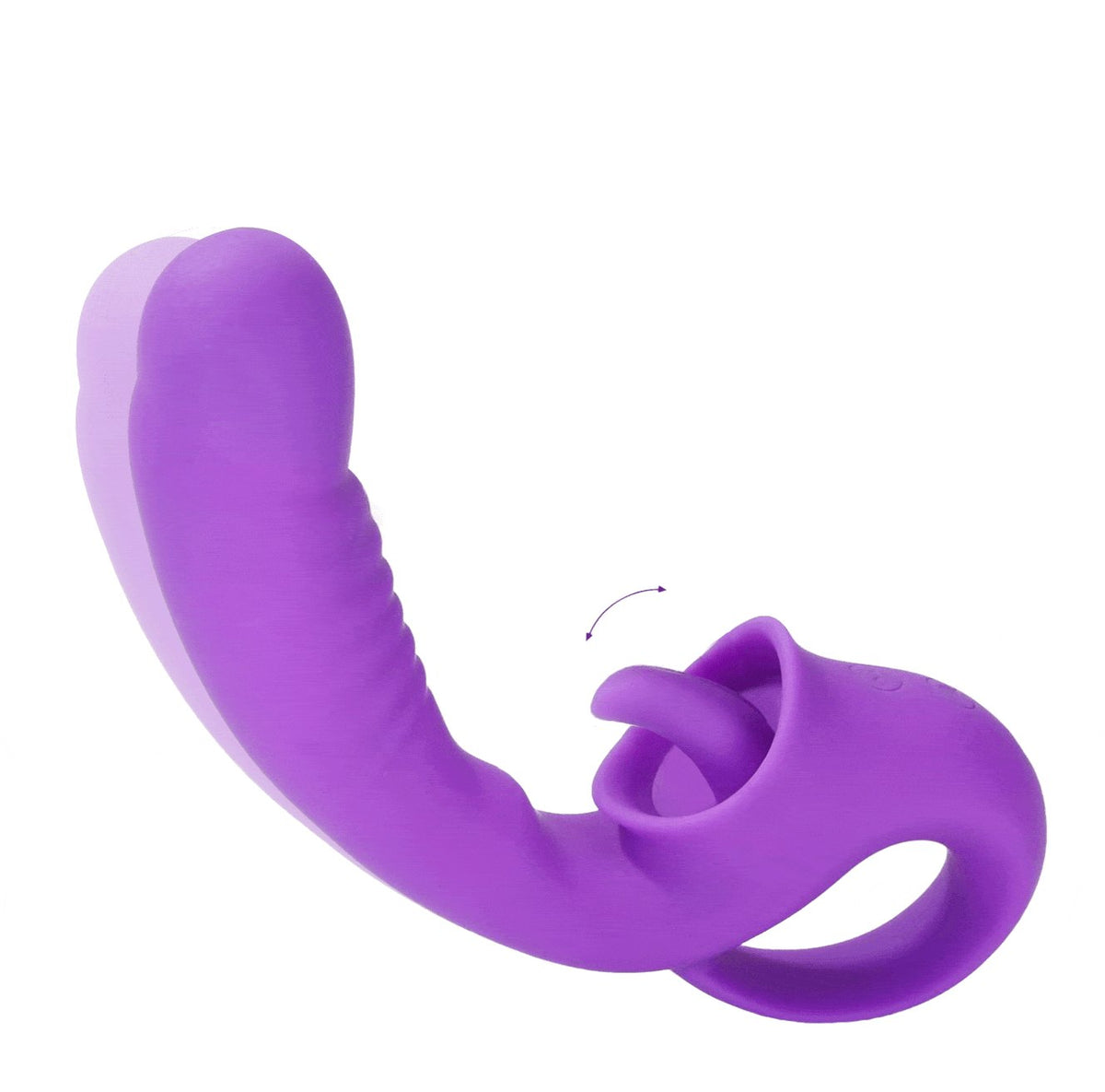 Curved tongue-licking clitoral and G-spot vibrator, photo 1