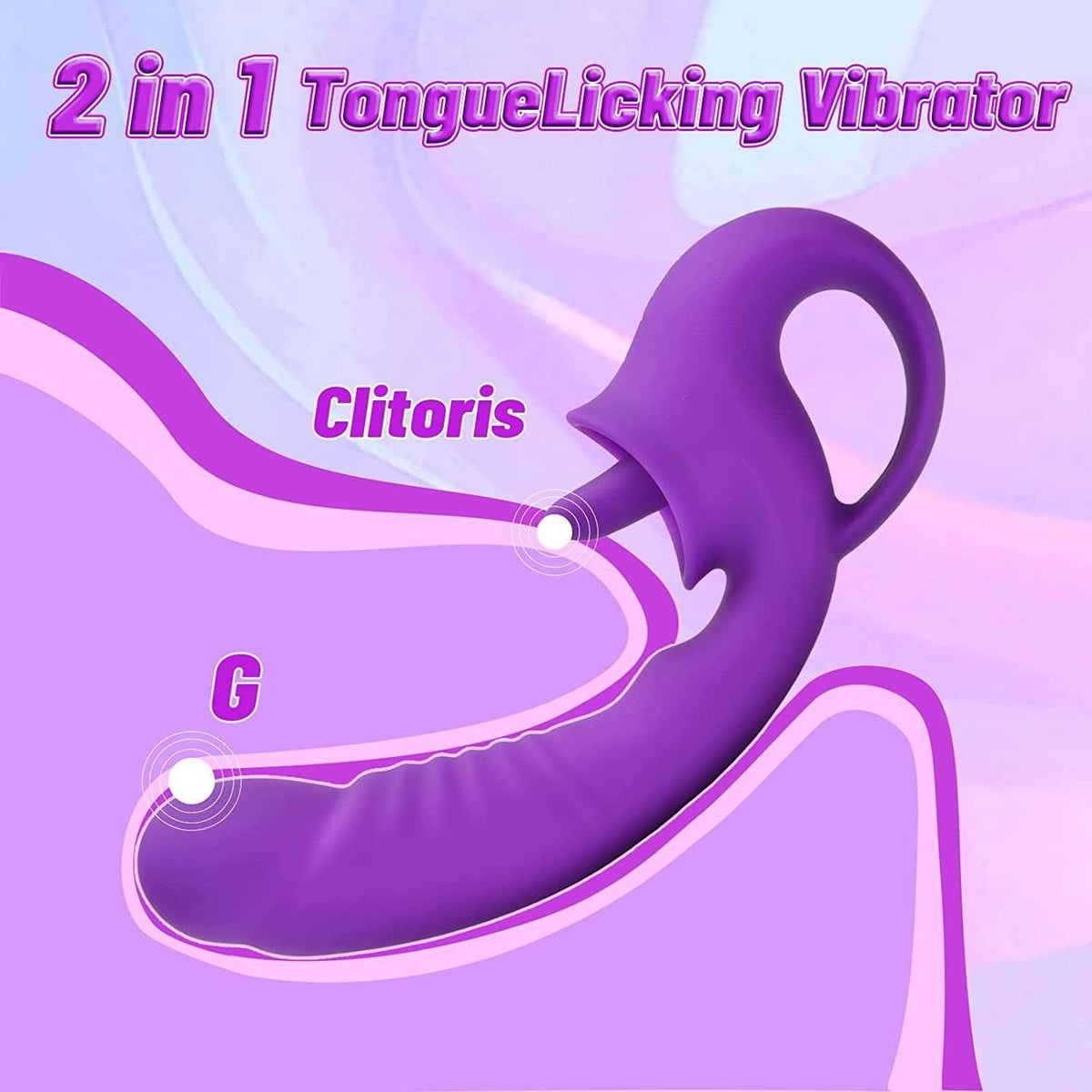 Curved tongue-licking clitoral and G-spot vibrator, photo 2