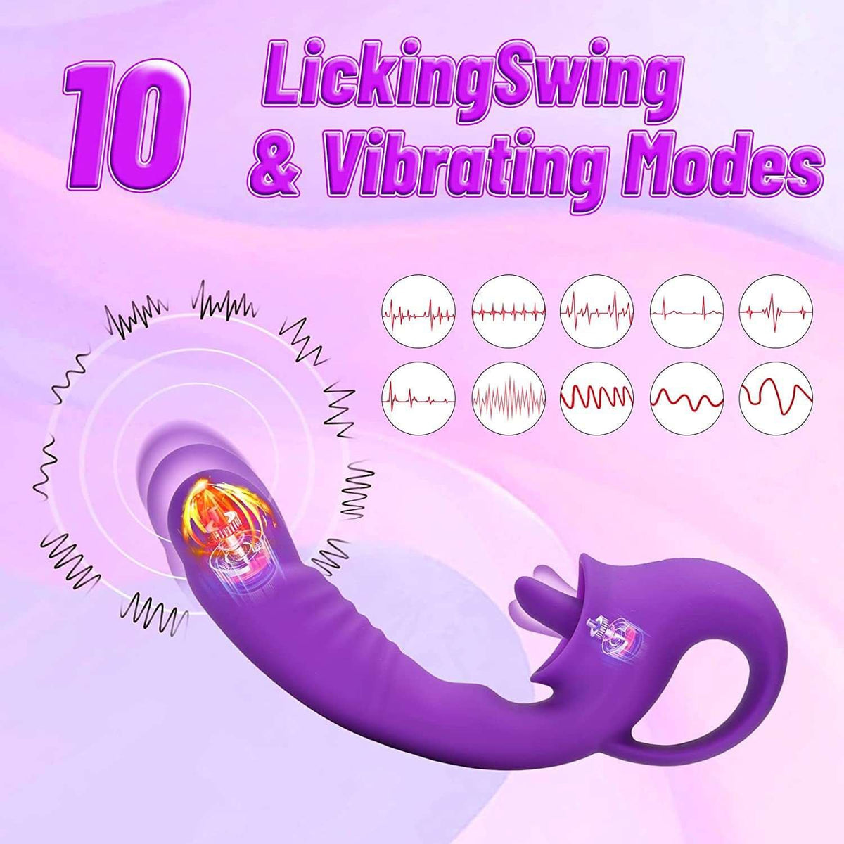 Curved tongue-licking clitoral and G-spot vibrator, photo 3